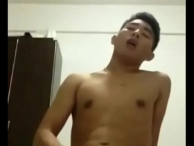 Asian boy cum