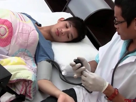 Asian twink gets examined and breeded from behind by doctor